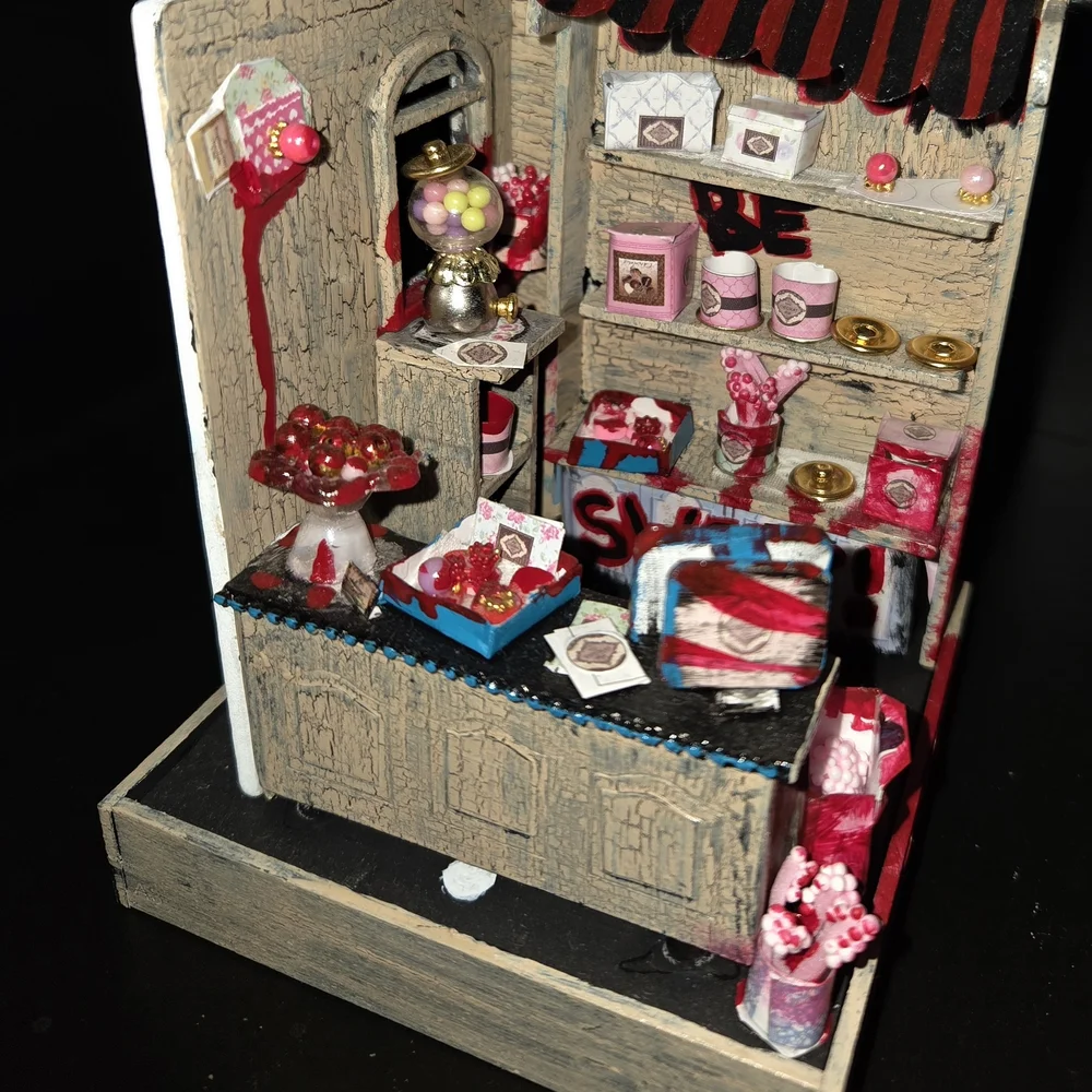 Miniature Creepy Bloody Candy Shop Diorama Art Display Piece! - Picture 3 of 5